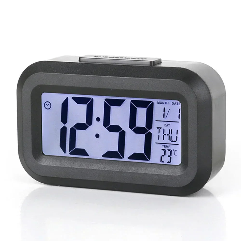 Modern LED Digital Alarm Clock with Snooze, Date, Temperature and Flexible Time Display for Bedroom or Desk - product view 1