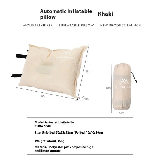 Inflatable Travel Pillow, Ultralight Air Pillow for Hiking, Camping and Sleep, Khaki or Brown - product view 1