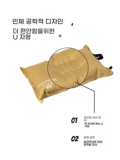 Inflatable Travel Pillow, Ultralight Air Pillow for Hiking, Camping and Sleep, Khaki or Brown - product view 5