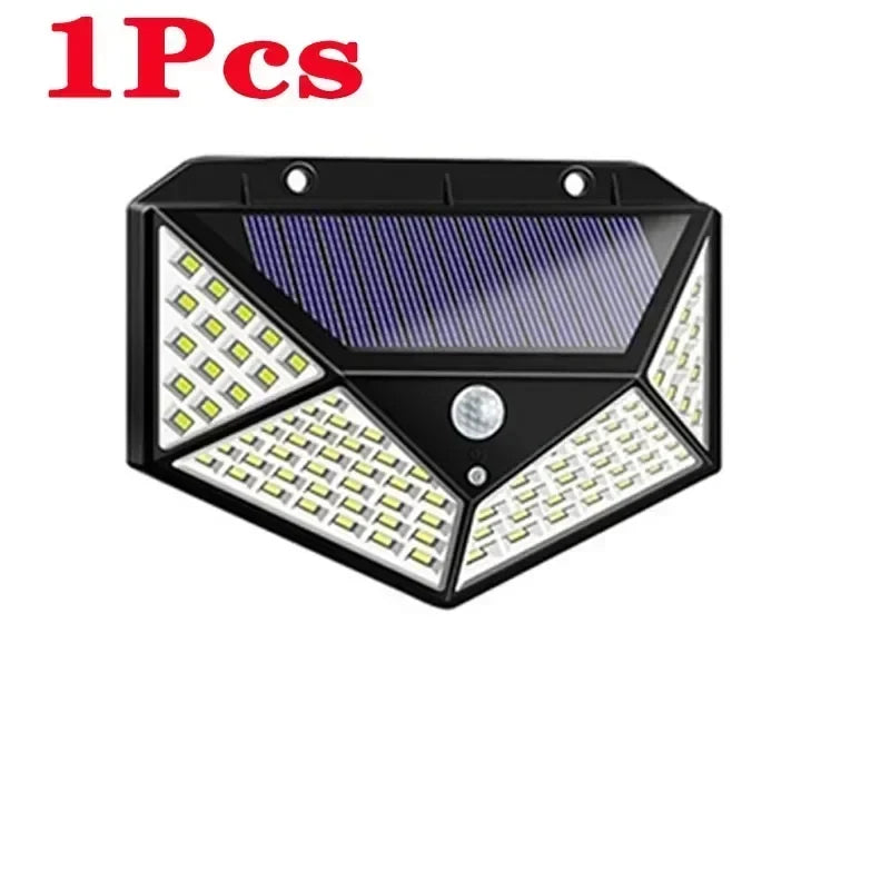 Solar Motion Sensor Driveway Light, 100 LED, 3 Modes, 270° Illumination, Self-Contained Outdoor Garden Wall Lamp - product view 2