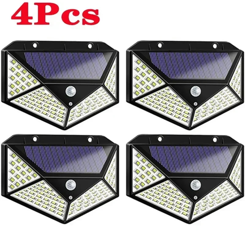 Solar Motion Sensor Driveway Light, 100 LED, 3 Modes, 270° Illumination, Self-Contained Outdoor Garden Wall Lamp - product view 4