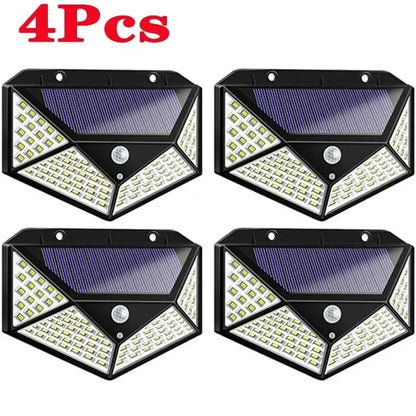 Solar Motion Sensor Driveway Light, 100 LED, 3 Modes, 270° Illumination, Self-Contained Outdoor Garden Wall Lamp - product view 4