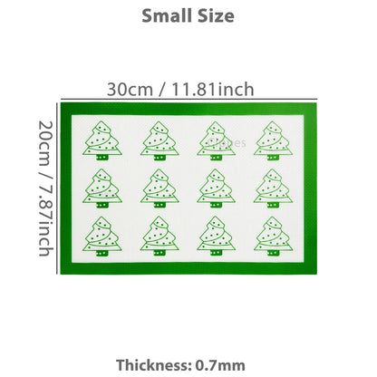 Reusable Silicone Baking Mat, Heat-Resistant Christmas Cookie Liner with Gingerbread, Tree or Snowflake Pattern - product view 2