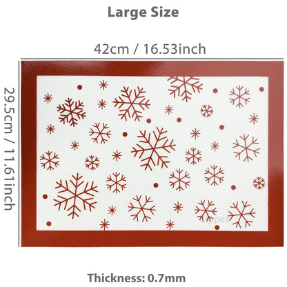 Reusable Silicone Baking Mat, Heat-Resistant Christmas Cookie Liner with Gingerbread, Tree or Snowflake Pattern - product view 3