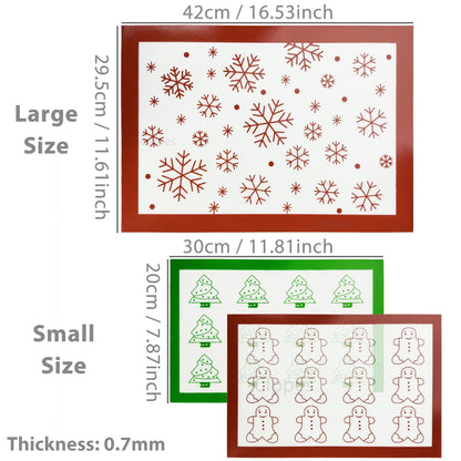 Reusable Silicone Baking Mat, Heat-Resistant Christmas Cookie Liner with Gingerbread, Tree or Snowflake Pattern - product view 5