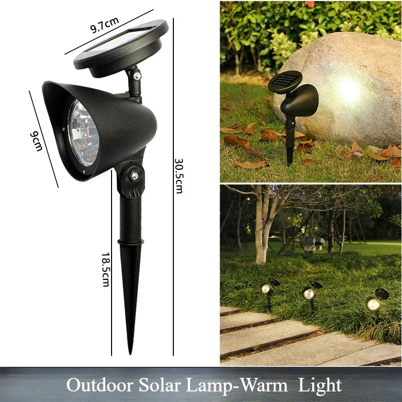 Solar Garden Spotlight, LED Landscape Light with Automatic Night On, Adjustable Dimming and White, Warm or RGB Options - product view 1