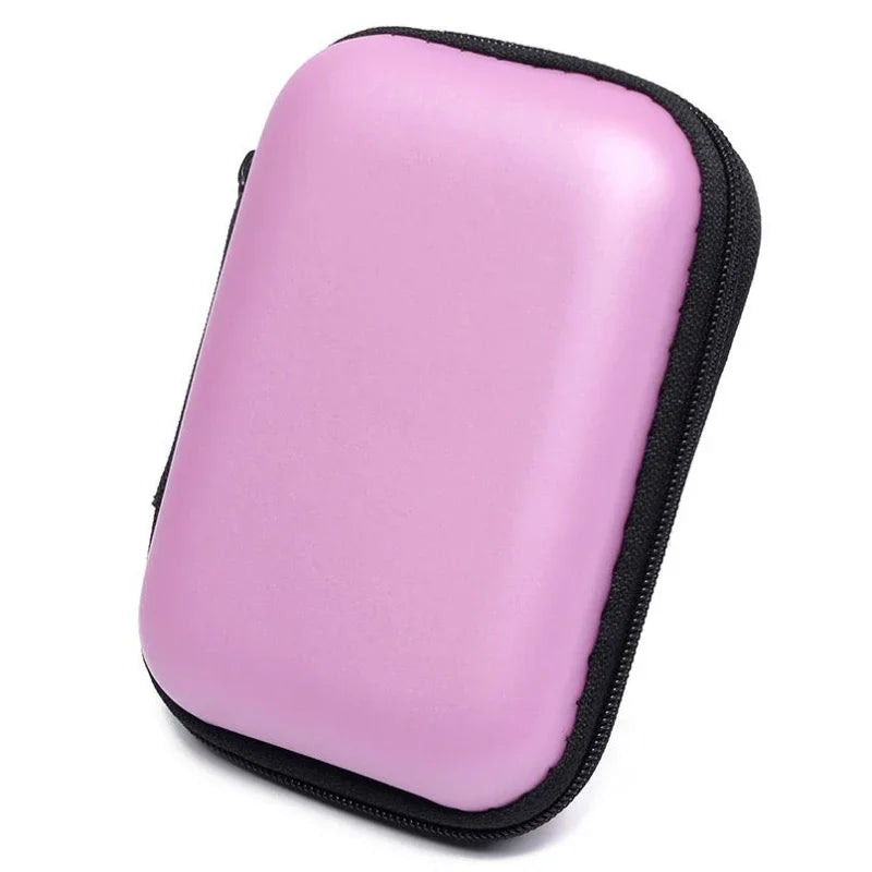 Cable Storage Box, Portable Zipper Organizer Case with Mesh Pocket, Lightweight Plastic Rectangle Pouch for Earphone Wires and Cables - product view 1