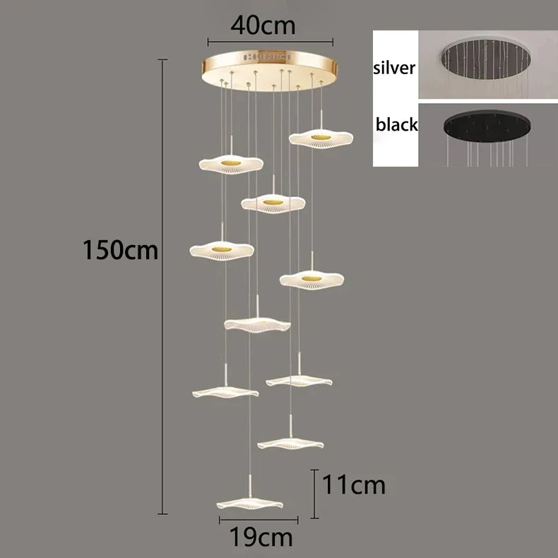Modern LED Pendant Light, Dimmable Remote or App Control, 6–40 Heads, Adjustable Height for Living Rooms and Staircases - product view 6