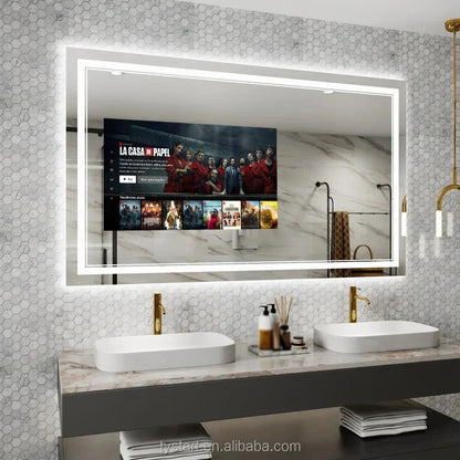 Smart Bathroom Mirror with 21.5-Inch Touchscreen, Android TV, Wi-Fi, Bluetooth and AC 100–240V Support - product view 1