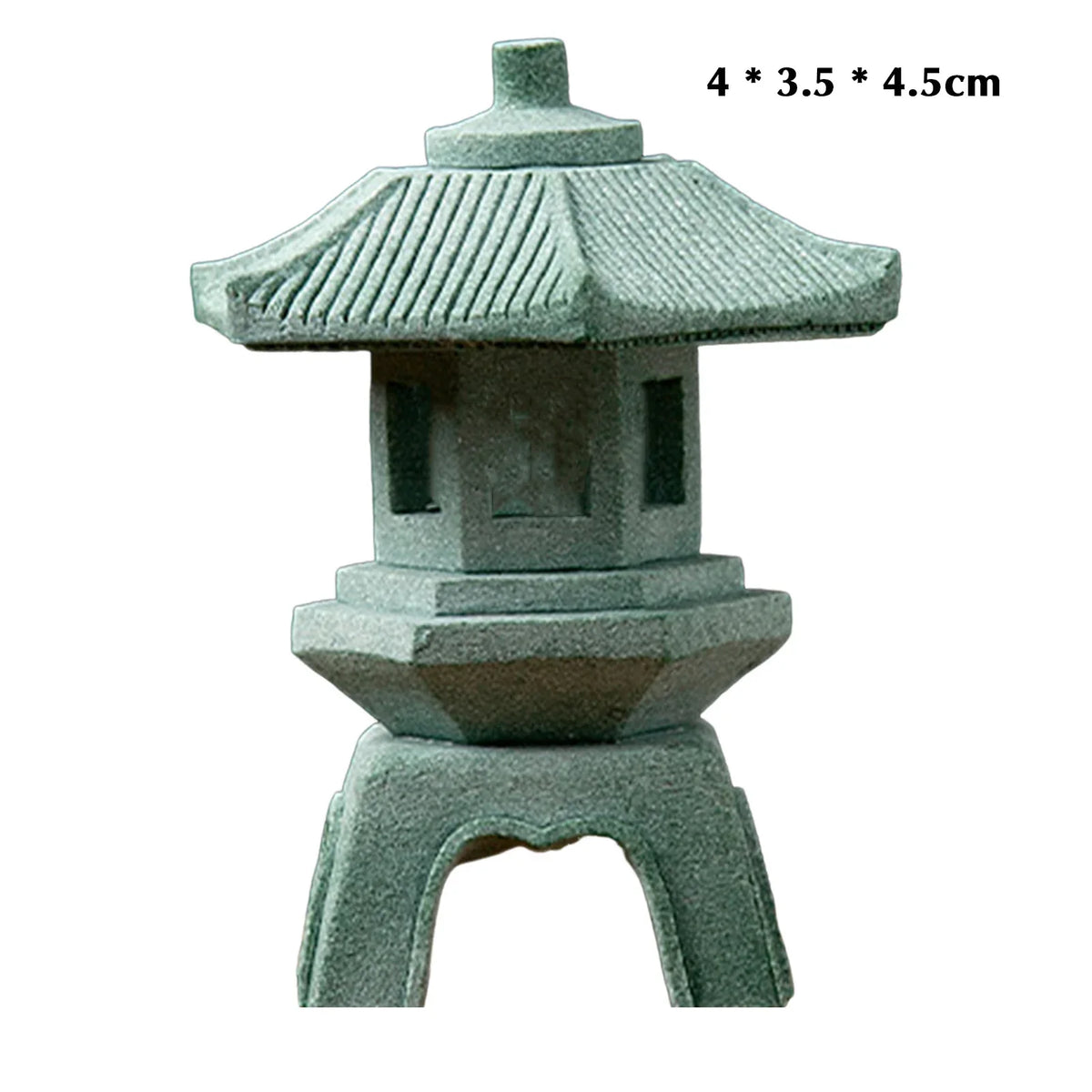 Mini Asian Garden Statue, Pagoda and Lantern Tabletop Sculpture, Small Decorative Accent for Home, Balcony or Yard - product view 4