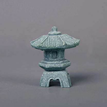 Mini Asian Garden Statue, Pagoda and Lantern Tabletop Sculpture, Small Decorative Accent for Home, Balcony or Yard - product view 5