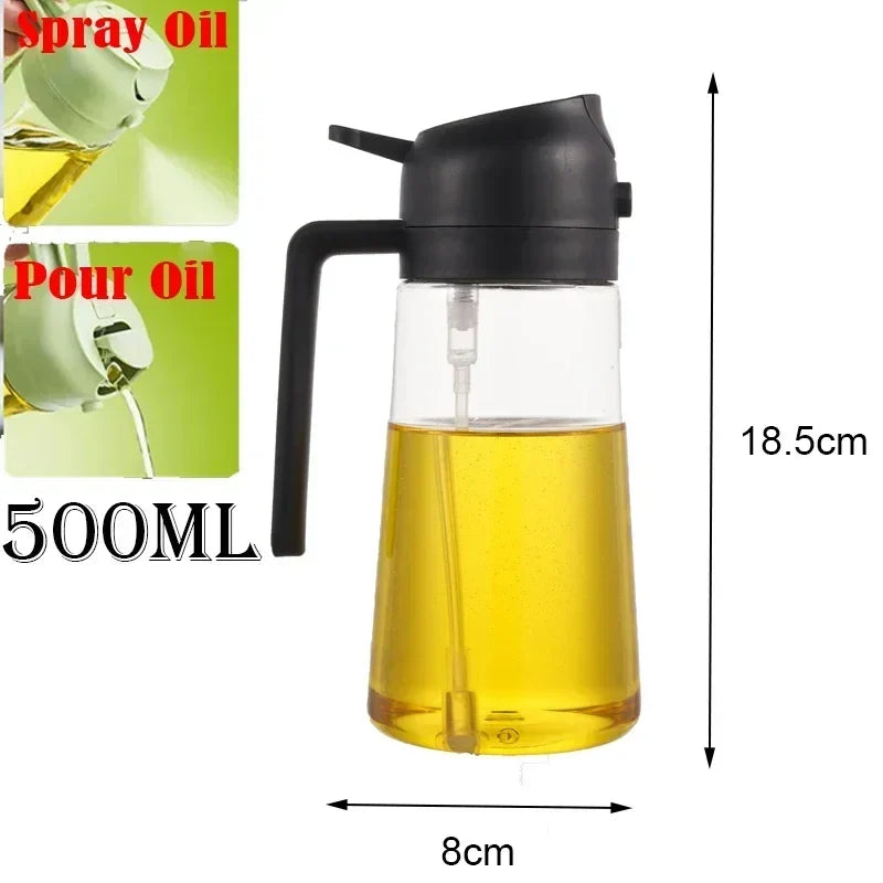 Oil Spray Bottle for Kitchen, 2-in-1 Spray and Pour Design, 200 ml, 300 ml and 500 ml Options - product view 2