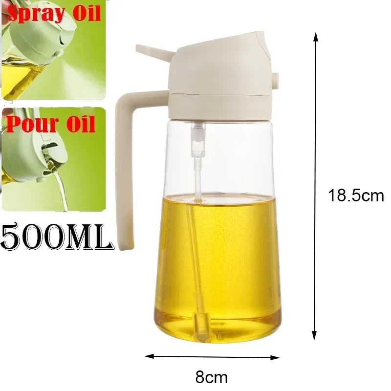 Oil Spray Bottle for Kitchen, 2-in-1 Spray and Pour Design, 200 ml, 300 ml and 500 ml Options - product view 3