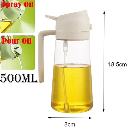 Oil Spray Bottle for Kitchen, 2-in-1 Spray and Pour Design, 200 ml, 300 ml and 500 ml Options - product view 3