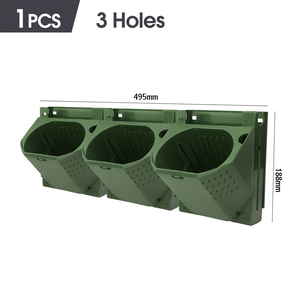 Vertical Wall Planter, PP Hanging Plant Pot with Top-Down Water Flow and 1-Hole or 3-Hole Options for Indoor Outdoor Gardens - product view 2