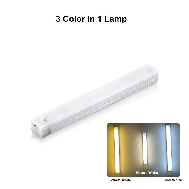 Rechargeable LED Cabinet Light, 5V Rectangle Night Light, PC Body, Warm White, Cool White or 3-Color, 10–50 cm - product view 3