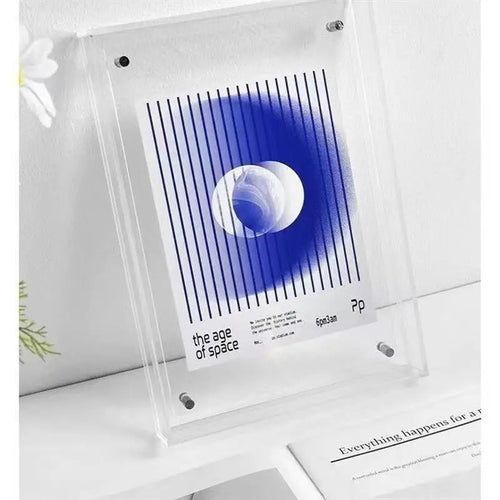 Acrylic Floating Frame, Colorful Rectangle Photo Display, Wall-Mounted Poster Frame in 6 Sizes - product view 1