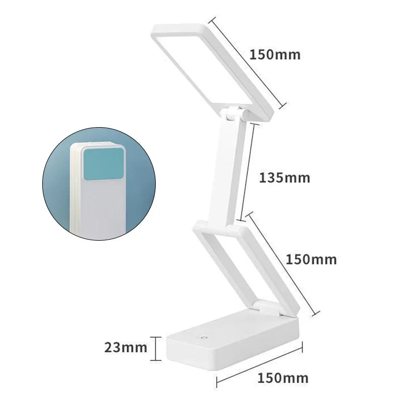 Folding Rechargeable LED Desk Lamp, Touch On/Off Control, Portable Night Light, ABS Body, A or B Body Color - product view 2