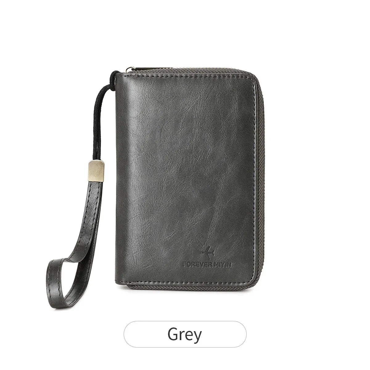 RFID Shielded Passport Holder with Zipper, Card and ID Window, Solid Travel Wallet in Multiple Colors - product view 1