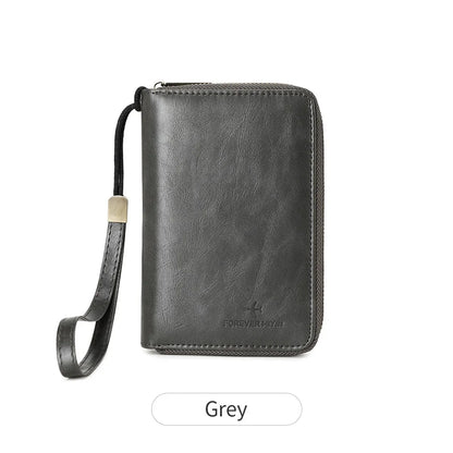 RFID Shielded Passport Holder with Zipper, Card and ID Window, Solid Travel Wallet in Multiple Colors - product view 1