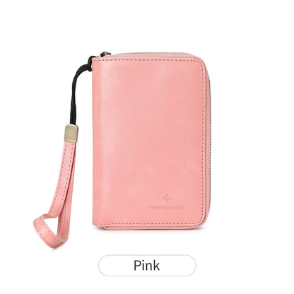 RFID Shielded Passport Holder with Zipper, Card and ID Window, Solid Travel Wallet in Multiple Colors - product view 2