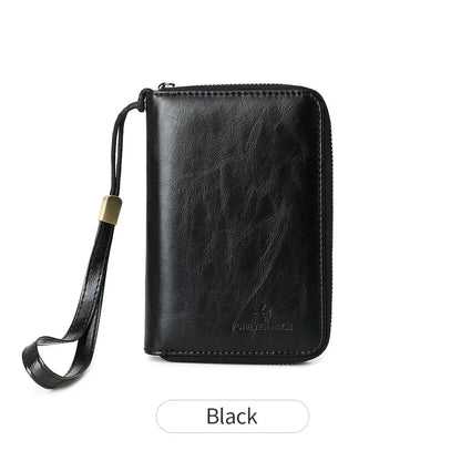 RFID Shielded Passport Holder with Zipper, Card and ID Window, Solid Travel Wallet in Multiple Colors - product view 5
