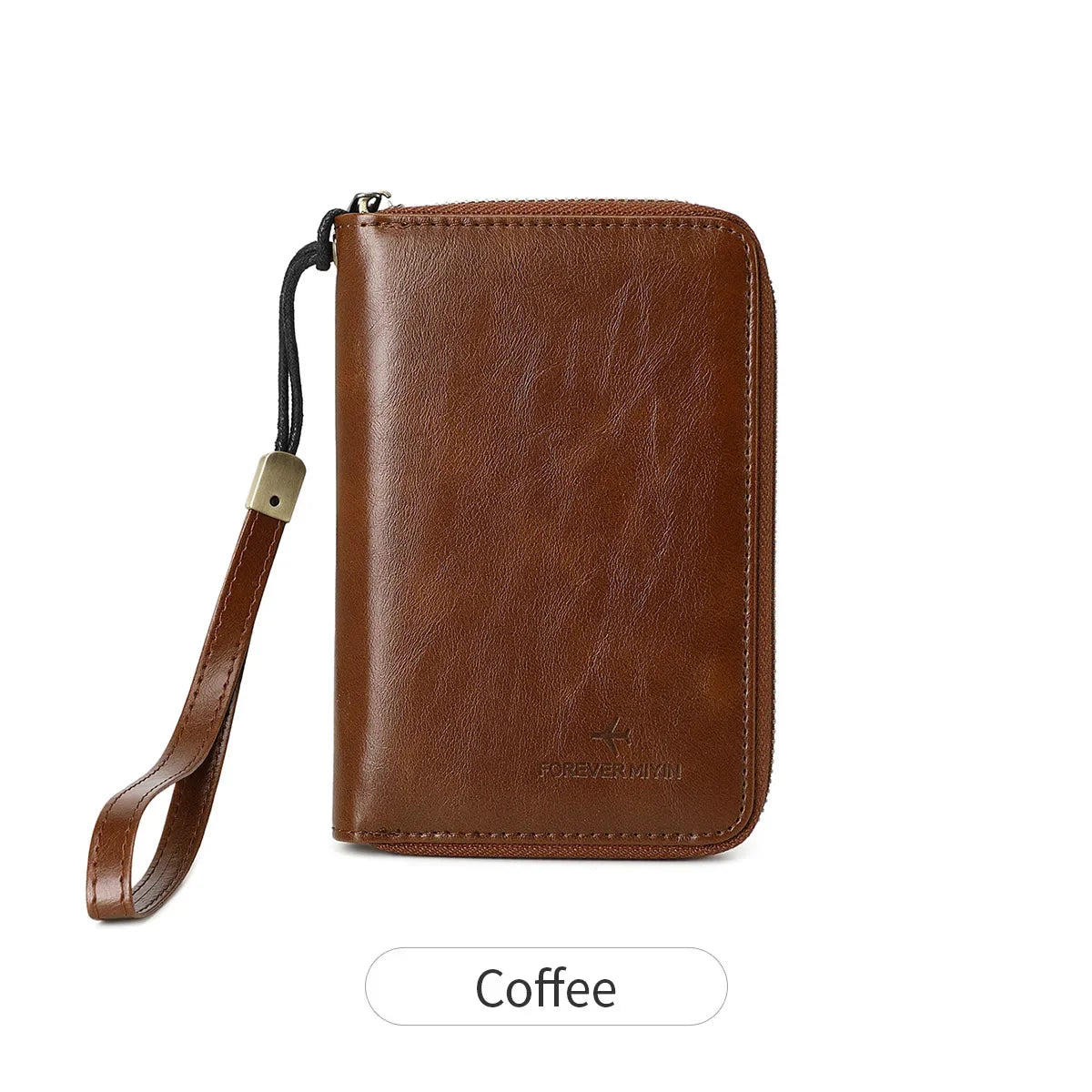 RFID Shielded Passport Holder with Zipper, Card and ID Window, Solid Travel Wallet in Multiple Colors - product view 6