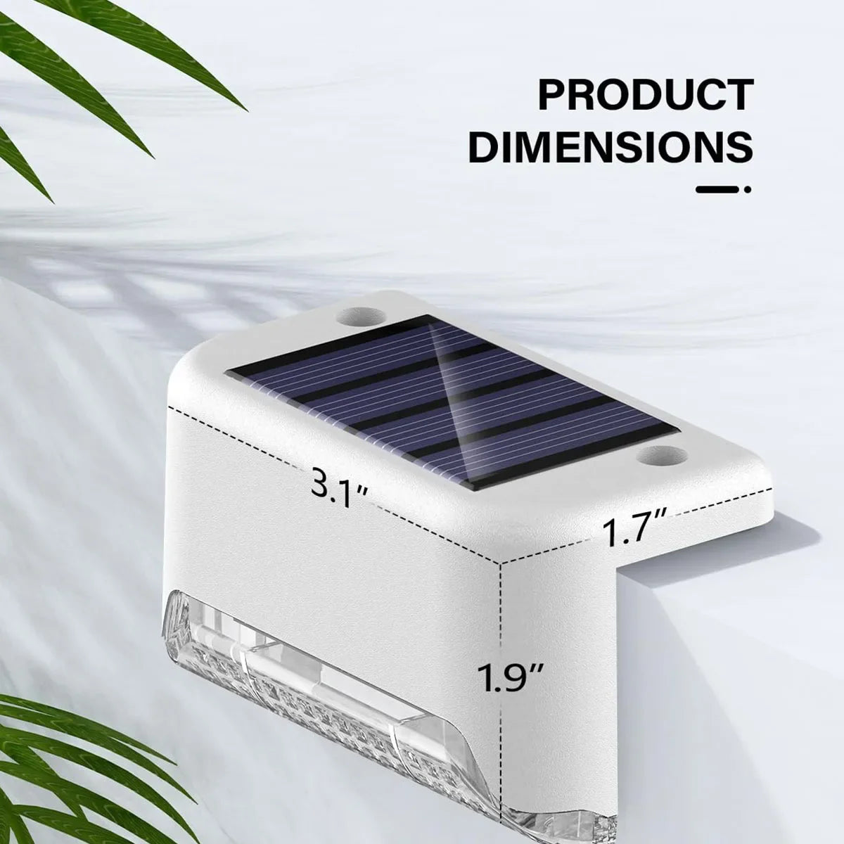 Solar Step Lights, Automatic LED Deck and Stair Lights with 1.2V Power, Contemporary ABS Design, 4 or 12 Pack Options - product view 6
