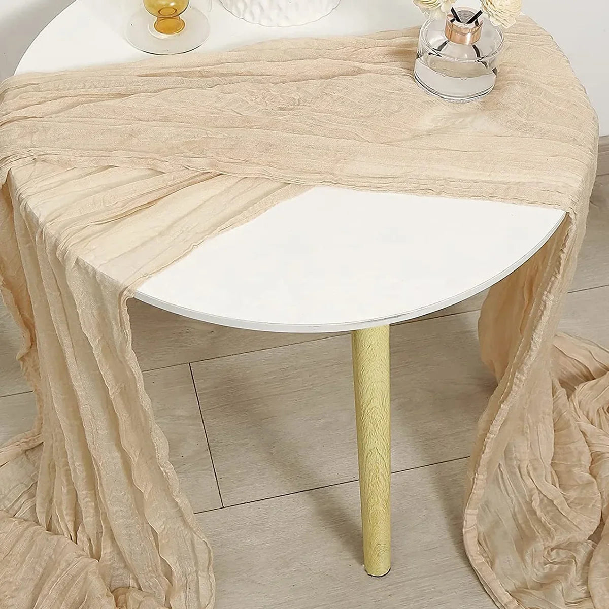 Orange Gauze Table Runner, Solid Woven Voile Holiday Table Decor, 90 x 180 cm or 90 x 300 cm for Weddings and Parties - product view 1