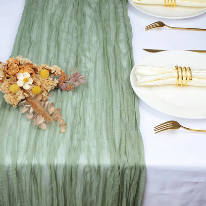 Orange Gauze Table Runner, Solid Woven Voile Holiday Table Decor, 90 x 180 cm or 90 x 300 cm for Weddings and Parties - product view 3