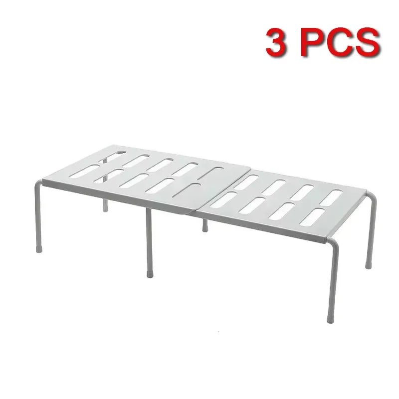 Adjustable Cabinet Shelf, Extensible Plastic Shoe Rack with Floor Installation for Wardrobes and Kitchen Cabinets - product view 5