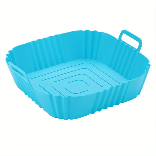 16 cm Silicone Air Fryer Liner, Reusable Baking Plate and Basket for Pizza and Fried Chicken, Blue, Grey, Black or Red - product view 1