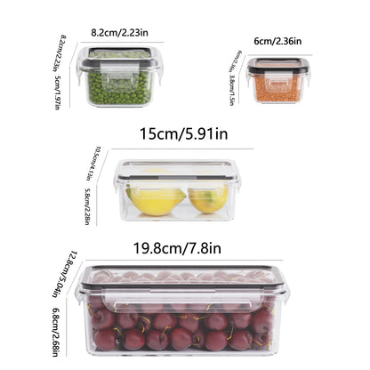 4-Piece Food Storage Container Set, Airtight Plastic Pantry Containers with Easy Snap Lids, Leak-Proof Dry Food Storage - product view 3