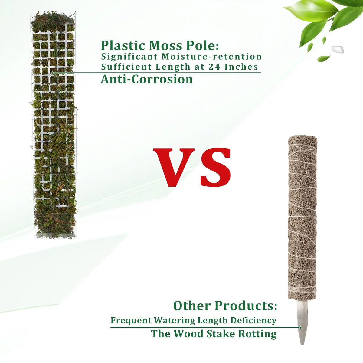 Plastic Moss Pole Plant Stand, Transparent Foldable Support for Climbing Plants, 38 cm or 60 cm, 2-, 4- or 6-Piece Set - product view 5