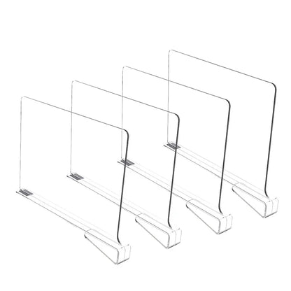 Transparent Closet Shelf Divider, Adjustable Wardrobe Organizer for Clothes, Sweaters, Towels and Shelves, Reusable Plastic - product view 3