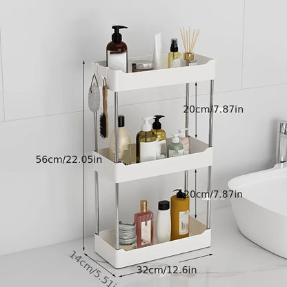 2-Tier or 3-Tier Plastic Spice Rack, Countertop Seasoning Organizer in White or Black for Kitchen Storage - product view 4