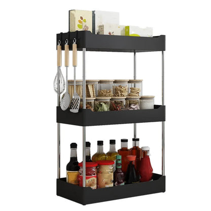 2-Tier or 3-Tier Plastic Spice Rack, Countertop Seasoning Organizer in White or Black for Kitchen Storage - product view 6