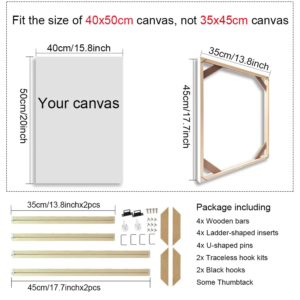 Modern Wooden Picture Frame, Rectangular Canvas and Painting Frame in Multiple Sizes for Wall Art and Photo Display - product view 1