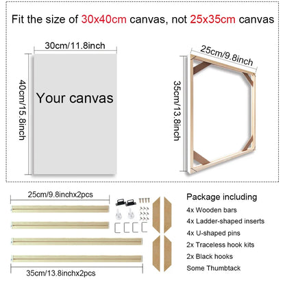 Modern Wooden Picture Frame, Rectangular Canvas and Painting Frame in Multiple Sizes for Wall Art and Photo Display - product view 3