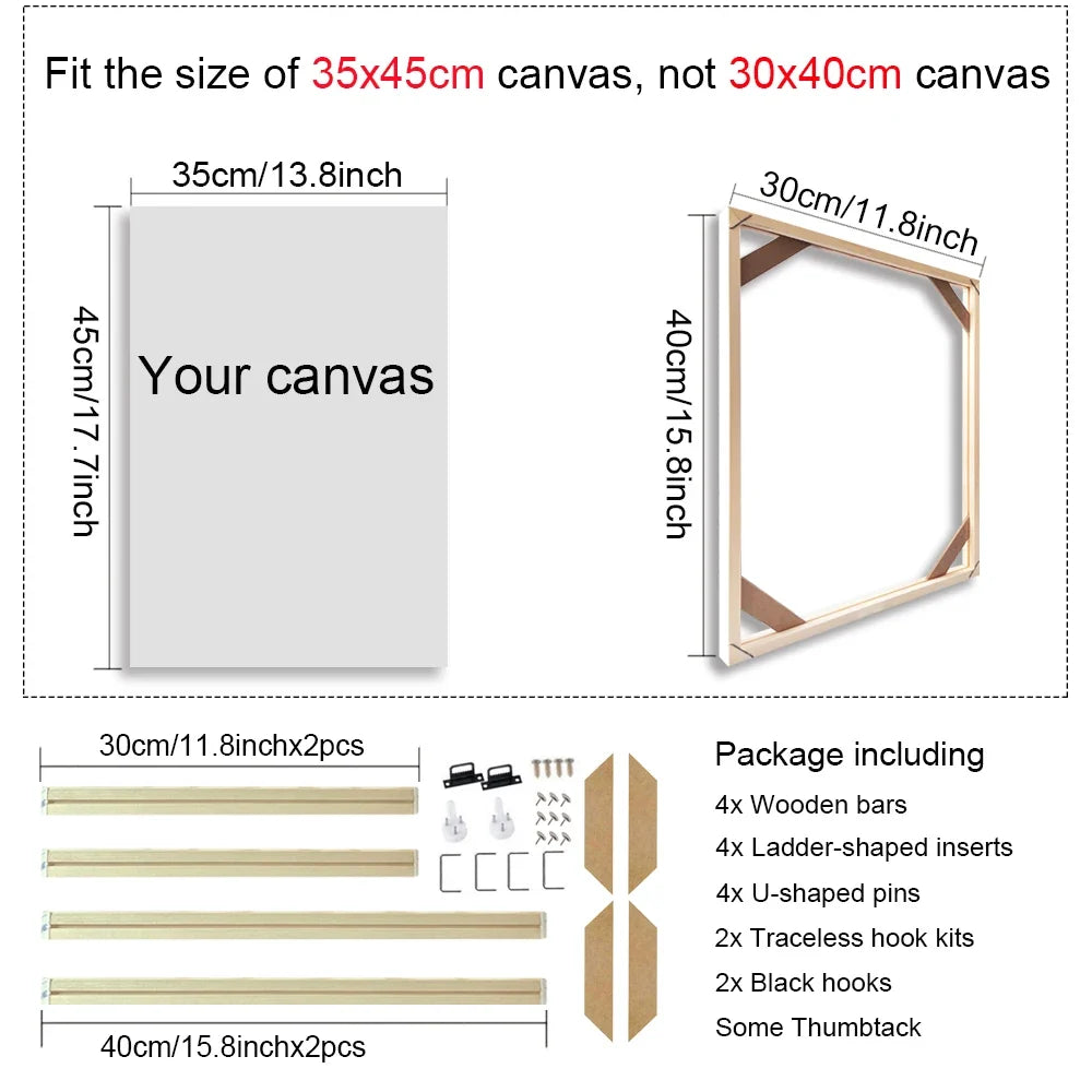 Modern Wooden Picture Frame, Rectangular Canvas and Painting Frame in Multiple Sizes for Wall Art and Photo Display - product view 4