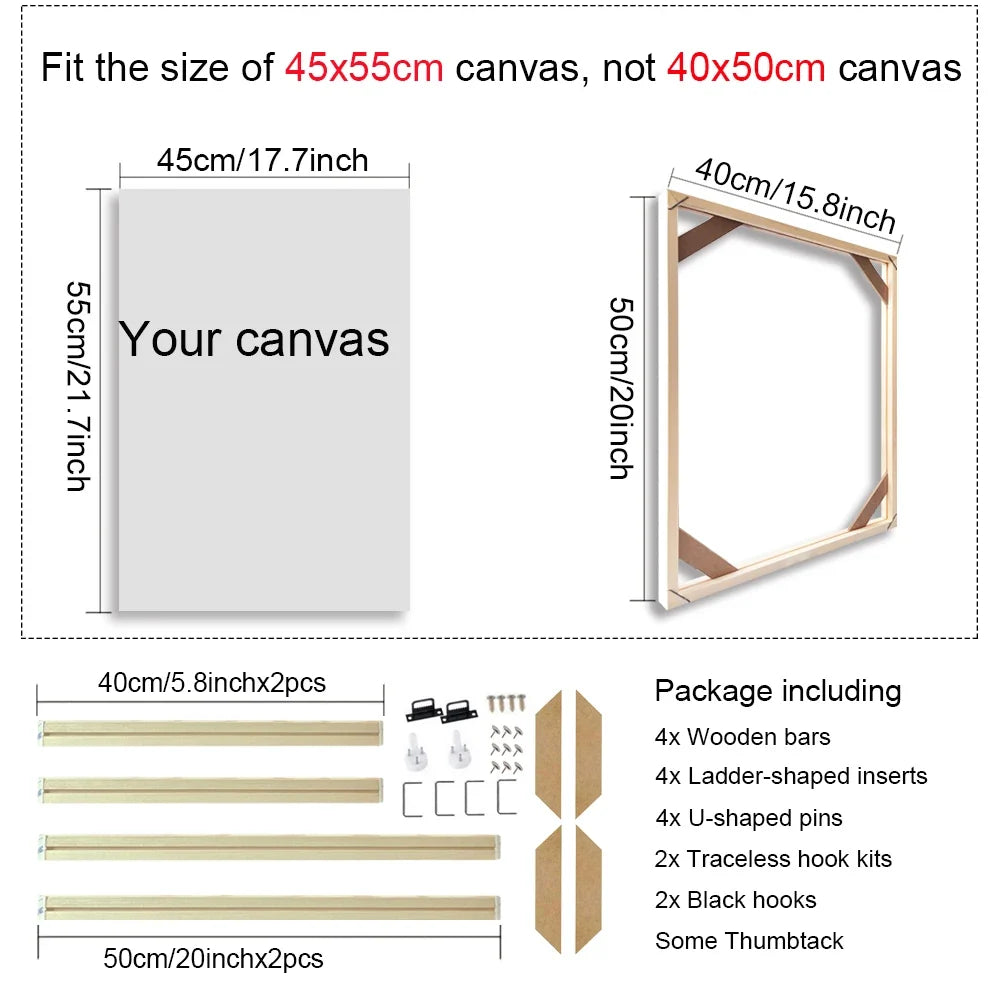 Modern Wooden Picture Frame, Rectangular Canvas and Painting Frame in Multiple Sizes for Wall Art and Photo Display - product view 5