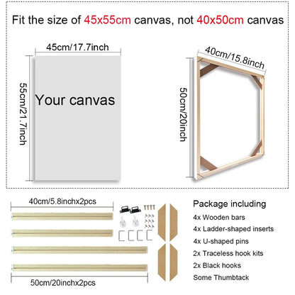 Modern Wooden Picture Frame, Rectangular Canvas and Painting Frame in Multiple Sizes for Wall Art and Photo Display - product view 5