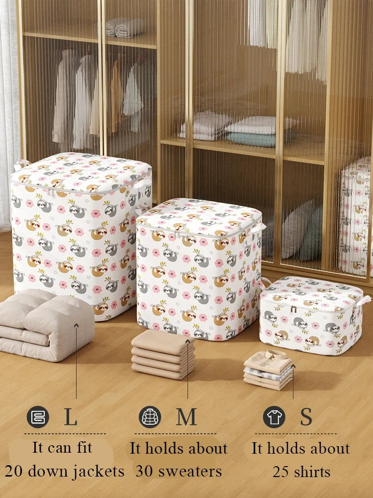 Foldable Quilt Storage Bag, Large Capacity Dustproof Clothes Organizer with Zipper and Reinforced Handle for Bedroom Closet - product view 4