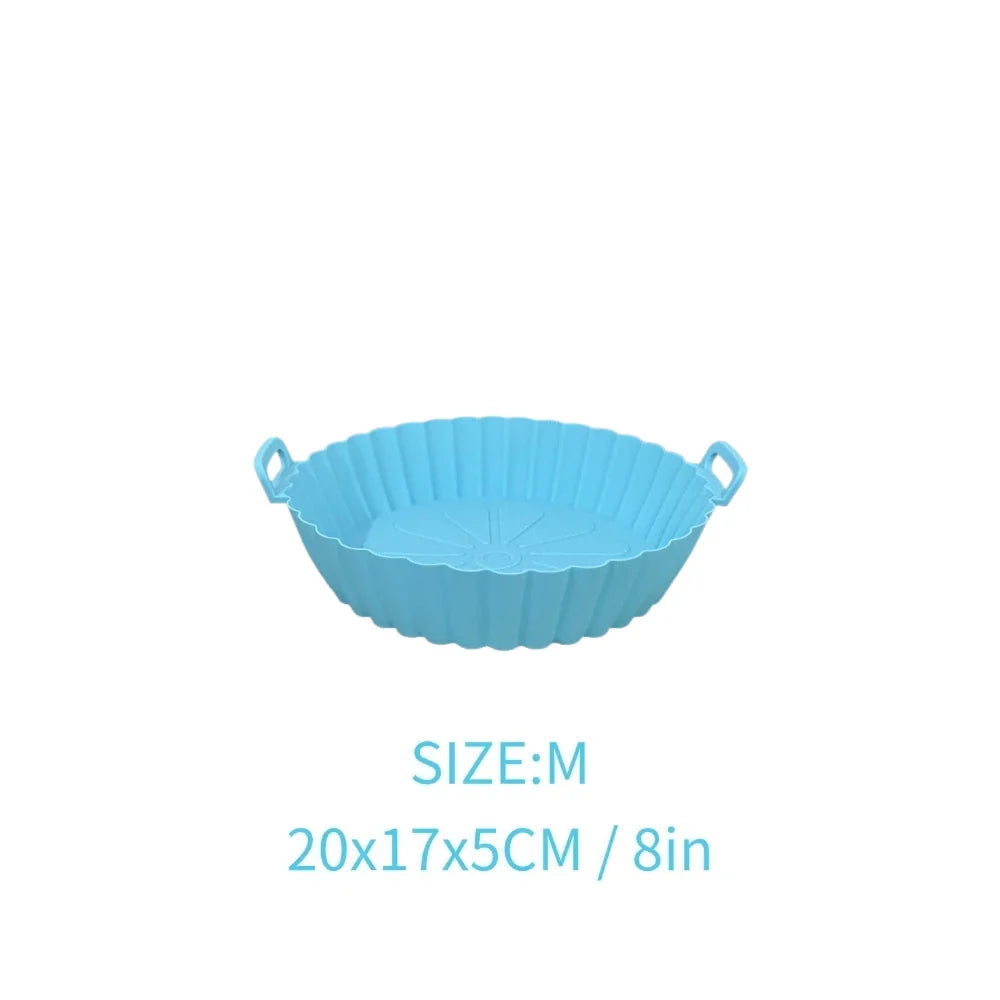 Silicone Air Fryer Liner, Reusable Non-Stick Basket Insert with Handles, M and L Sizes for Baking and Cooking - product view 5