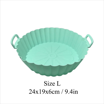 Silicone Air Fryer Liner, Reusable Non-Stick Basket Insert with Handles, M and L Sizes for Baking and Cooking - product view 6