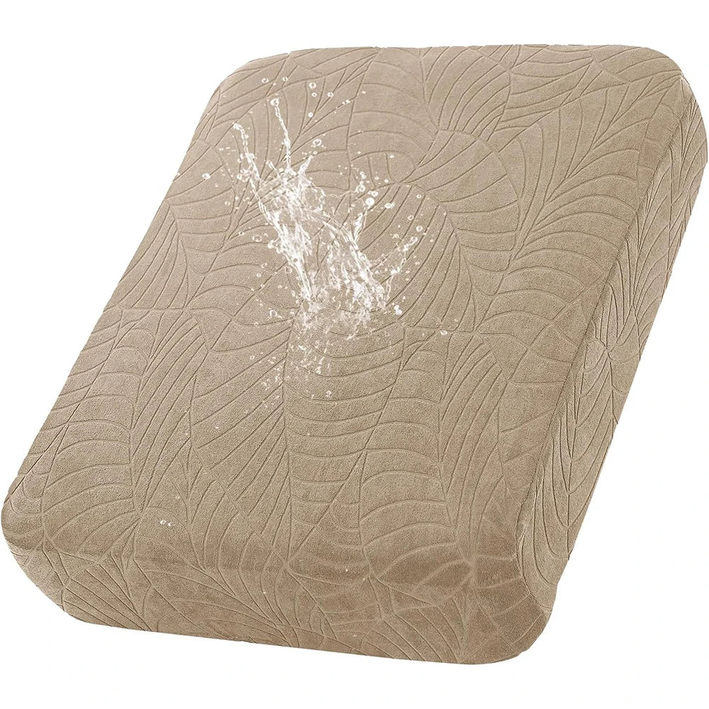 Waterproof Stretch Sofa Cushion Cover, Jacquard Polyester Slipcover with Elastic Band, Multiple Fits for Sectional and Chaise Seats - product view 2