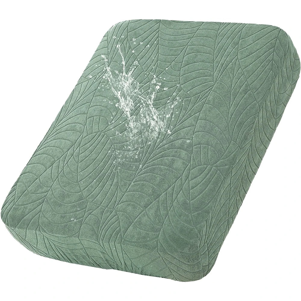 Waterproof Stretch Sofa Cushion Cover, Jacquard Polyester Slipcover with Elastic Band, Multiple Fits for Sectional and Chaise Seats - product view 4