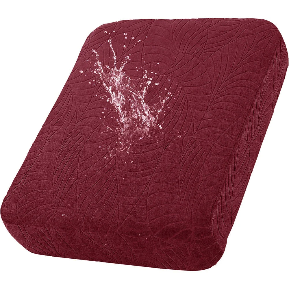 Waterproof Stretch Sofa Cushion Cover, Jacquard Polyester Slipcover with Elastic Band, Multiple Fits for Sectional and Chaise Seats - product view 6