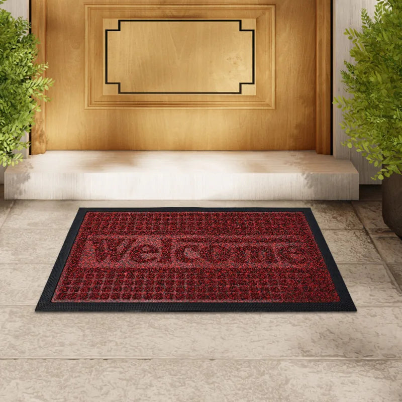 Rubber Doormat, 40 x 60 cm Modern Solid Welcome Mat, Waterproof Anti-Slip Polyester Door Mat for Indoor and Outdoor Use - product view 1