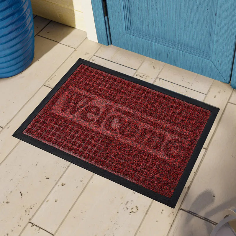 Rubber Doormat, 40 x 60 cm Modern Solid Welcome Mat, Waterproof Anti-Slip Polyester Door Mat for Indoor and Outdoor Use - product view 2